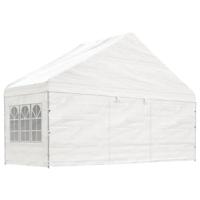 Partytent Prieel met dak 5,88x2,23x3,75 m PE wit - thumbnail