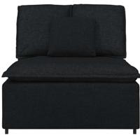 Modulaire bank middenmodule met kussens 100 cm zwart - thumbnail