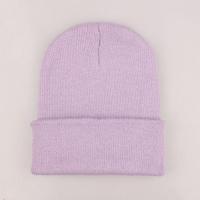 Eenvoudige effen kleur warme Pullover gebreide Cap voor mannen/vrouwen (licht paars) - thumbnail