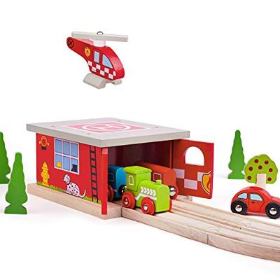 Bigjigs houten rails - brandweerkazerne