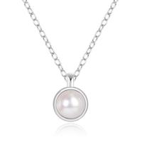 Elenza Zilveren Ketting met Parel in 925 Sterling Zilver - thumbnail