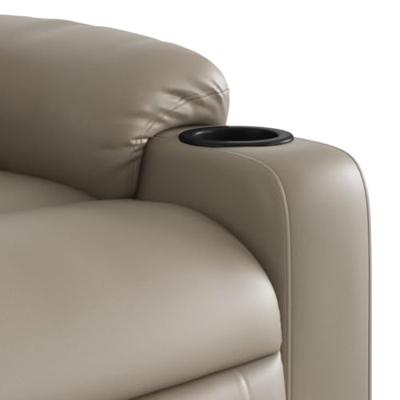 Fauteuil verstelbaar kunstleer cappuccinokleurig Fauteuil verstelbaar kunstleer cappuccinokleurig