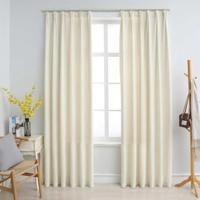 VidaXL Gordijnen verduisterend 2 st met haken 140x245 cm fluweel crème - thumbnail