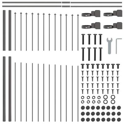 Tuinhek 2 pcs Grijs 170 x 165 cm Gepoedercoat staal