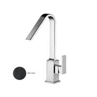 Wastafelkraan Sanimex Giulini Hoge Uitloop Zonder Pop-Up Mat Zwart - thumbnail