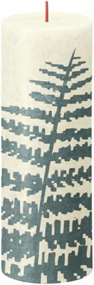 Bolsius Rustiek printed stompkaars 190/68 soft pearl fern