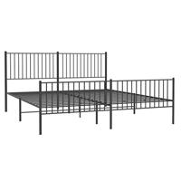 Bedframe met hoofd- en voeteneinde metaal zwart 193x203 cm - thumbnail