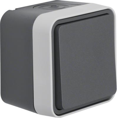 Berker 30763505 W.1 (opbouw) Wisselschakelaar spatwaterdicht Grijs, Lichtgrijs 1 stuk(s)