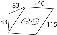 Caressi contactdoos dubbel stopcontact met randaarde 11,5x14x5,9 cm rvs - thumbnail