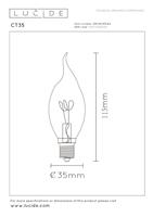 Lucide CT35 - Filament lamp - Ø 3,5 cm - LED 3 StepDim (Memory) - E14 - 1x3W 2200K - Amber - thumbnail