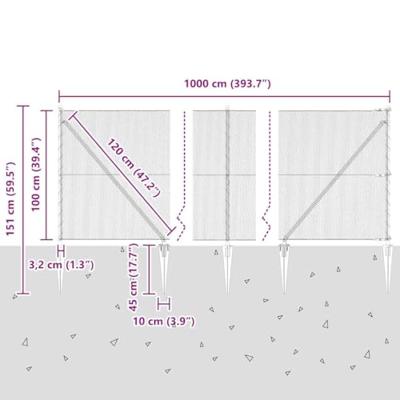 VidaXL Afrasteringspaal zilver 10 x 1 m (13 mm gaas) staal