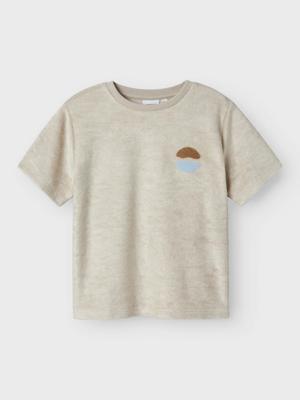 Name it zomer t-shirt S/S jongens - taupe - Nkmhannibal