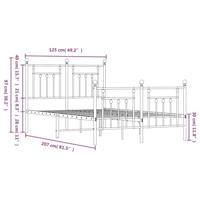 Bedframe met hoofd- en voeteneinde metaal zwart 120x200 cm - thumbnail