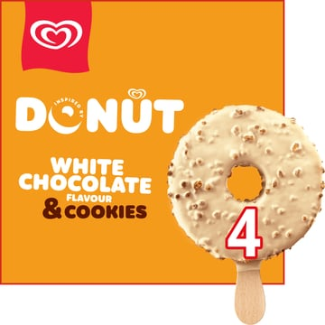 Ola Donut IJs White Chocolate & Cookies 4 x 62 ml bij Jumbo