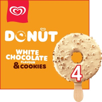 Ola Donut IJs White Chocolate & Cookies 4 x 62 ml bij Jumbo - thumbnail