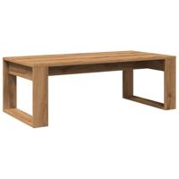 Salontafel 102x50x35 cm bewerkt hout artisanaal eikenkleurig - thumbnail