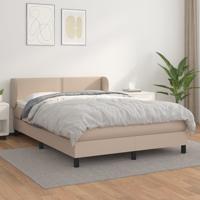 Boxspring met matras kunstleer cappuccinokleurig 140x200 cm - thumbnail