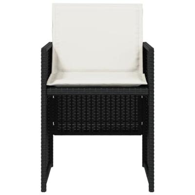 Tuinstoelen 4 st met kussens poly rattan zwart Tuinstoelen 4 st met kussens poly rattan zwart