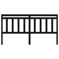 Hoofdbord 206x4x100 cm massief grenenhout zwart - thumbnail