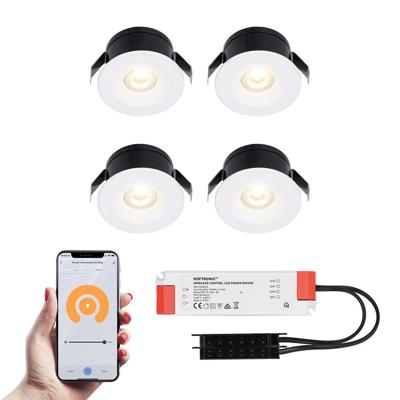 Set van 4 Cadiz Smart LED Mini Inbouwspots - Veranda spots - 12V 3W 200lm - Dimbaar - Wifi & Bluetooth - 2700K - IP44 waterdicht - Wit