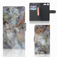 Sony Xperia XZ1 Bookcase Marmer Grijs - thumbnail