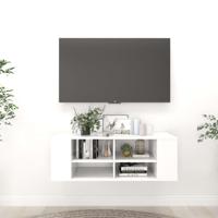 Tv-wandmeubel 102x35x35 cm bewerkt hout wit - thumbnail