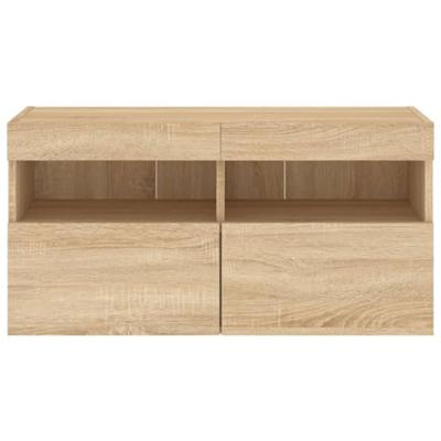 Tv-wandmeubel met LED-verlichting 80x30x40 cm sonoma eikenkleur