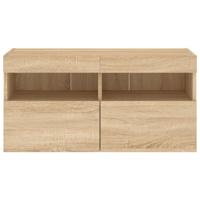 Tv-wandmeubel met LED-verlichting 80x30x40 cm sonoma eikenkleur - thumbnail