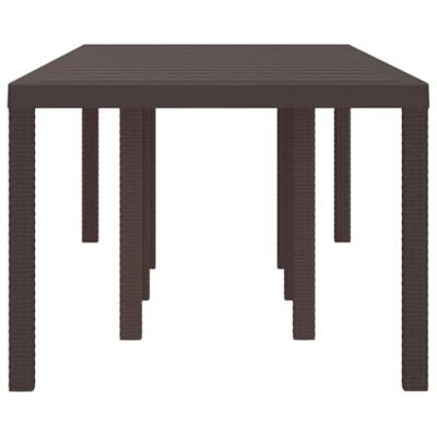 Tuin Tafel Bruin 250x100x73 cm Poly Rattan