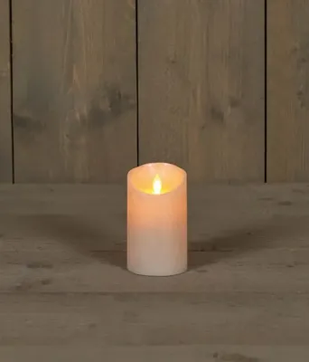 Anna&apos;s Collection LED kaars flame effect rustiek 7.5x12.5cm parel 1 stuks - thumbnail