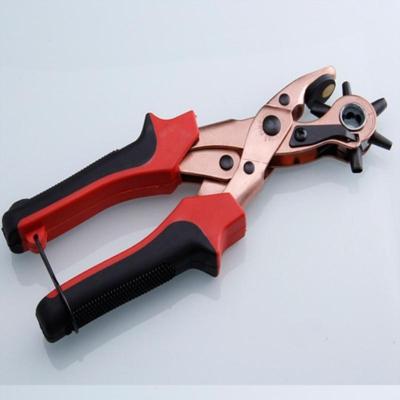 Multifunctionele riem gat Puncher met 6 gaten lederen gat Punch voor lederen riemen kaarten papierstof (rood)