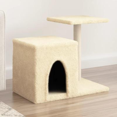 vidaXL Kattenmeubel met sisal krabpalen 50,5 cm crèmekleurig, kattenpaal, kattenboom, kattenkrabpaal, kattenhuis, kattenmeubel, kattenpalen