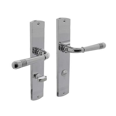 Intersteel Deurkruk Helena op langschild met toilet-/badkamersluiting 78/8 mm - chroom