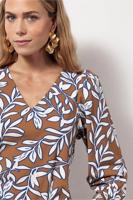 Studio Anneloes Les Leaves Top 13110 T-shirt Lange Mouw 1365 Carmamel/ink Blue - thumbnail