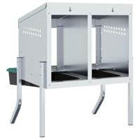 Kippennestkast 2 compartimenten met poten gegalvaniseerd staal - thumbnail