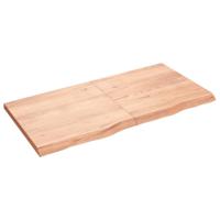 Wandschap 120x60x(2-4)cm behandeld massief eikenhout lichtbruin - thumbnail