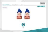 Digitus DK-1644-005-B-10 RJ45 Netwerkkabel, patchkabel CAT 6 S/FTP 0.50 m Blauw Folie afscherming, Afscherming totaal, Afgeschermd, Halogeenvrij, Simplex, - thumbnail