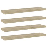 Wandschappen 4 st 40x10x1,5 cm bewerkt hout sonoma eikenkleurig - thumbnail