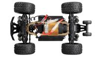 Amewi Blauw, Oranje Brushed 1:20 RC modelauto voor beginners Elektro Monstertruck 4WD RTR Met lichteffect - thumbnail