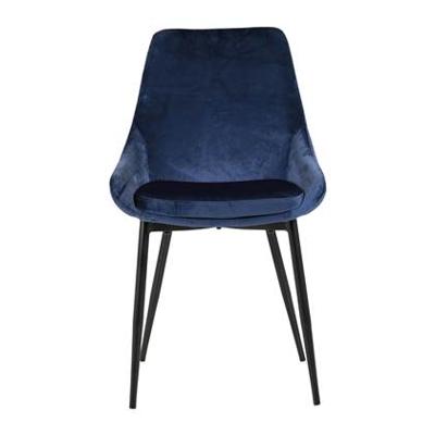 Tenzo eetkamerstoel Lex (2 stuks) - velvet - donkerblauw