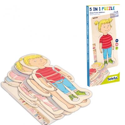 Beleduc houten lagenpuzzel meisje - 5 lagen