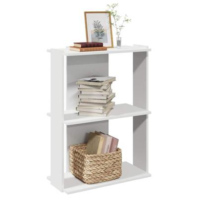 Boekenkast 3-laags 60x30x80 cm bewerkt hout wit