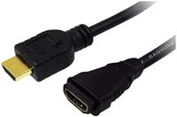 LogiLink CH0058 HDMI-kabel HDMI Verlengkabel HDMI-A-stekker, HDMI-A-bus 5.00 m Zwart 4K UHD - thumbnail
