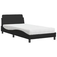 Bed met matras kunstleer zwart 120x200 cm - thumbnail