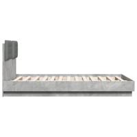 Bedframe met hoofdeinde bewerkt hout betongrijs 120x190 cm - thumbnail