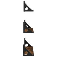 3-delige Wandschappenset bewerkt hout gerookt eikenkleurig - thumbnail