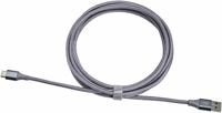 Amazon Basics Aansluitkabel, USB-C naar USB-A, USB 2.0 standaard, dubbel gevlochten nylon, 3 m, donkergrijs - thumbnail