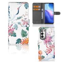 OPPO Find X3 Neo 5G | Telefoonhoesje | Met pasjeshouder | Bird Flowers - thumbnail