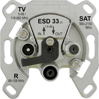 Kathrein ESD 33 Antennedoos BK, Satelliet, TV, FM Inbouw (in muur) Loop-through outlet Kathrein ESD 33 Antennedoos BK, Satelliet, TV, FM Inbouw (in muur) Loop-through outlet