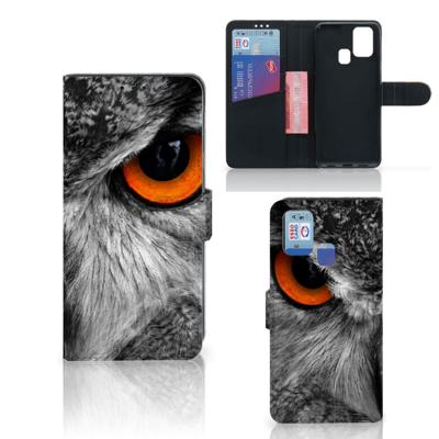 Samsung Galaxy M31 Telefoonhoesje met Pasjes Uil Samsung Galaxy M31 Telefoonhoesje met Pasjes Uil